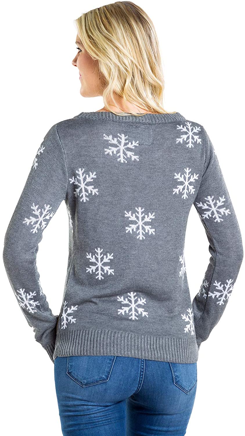let it snow sweater gray sequins
