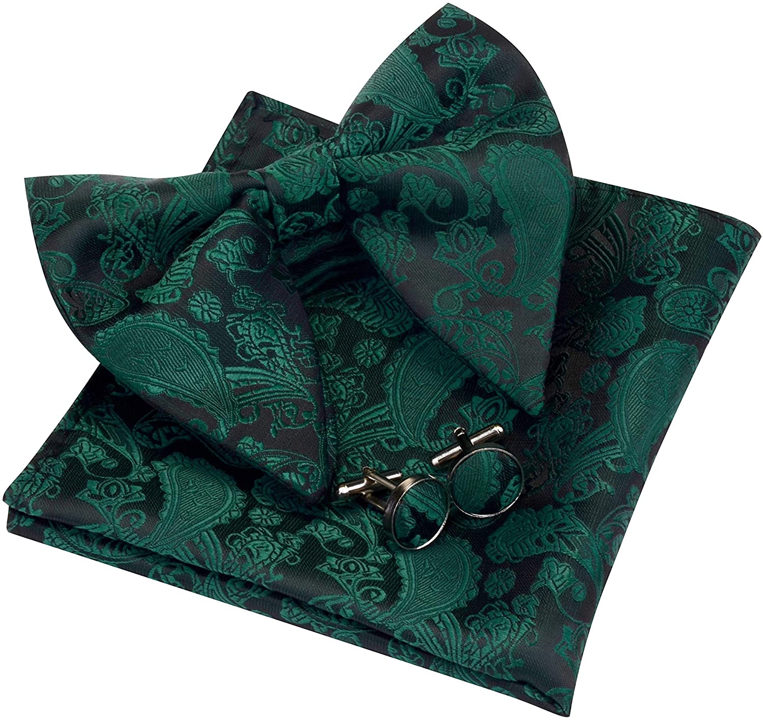 Details about   GUSLESON Fashion New Paisley Adjustable Pre-tied Big Bow Tie and Pocket Square C