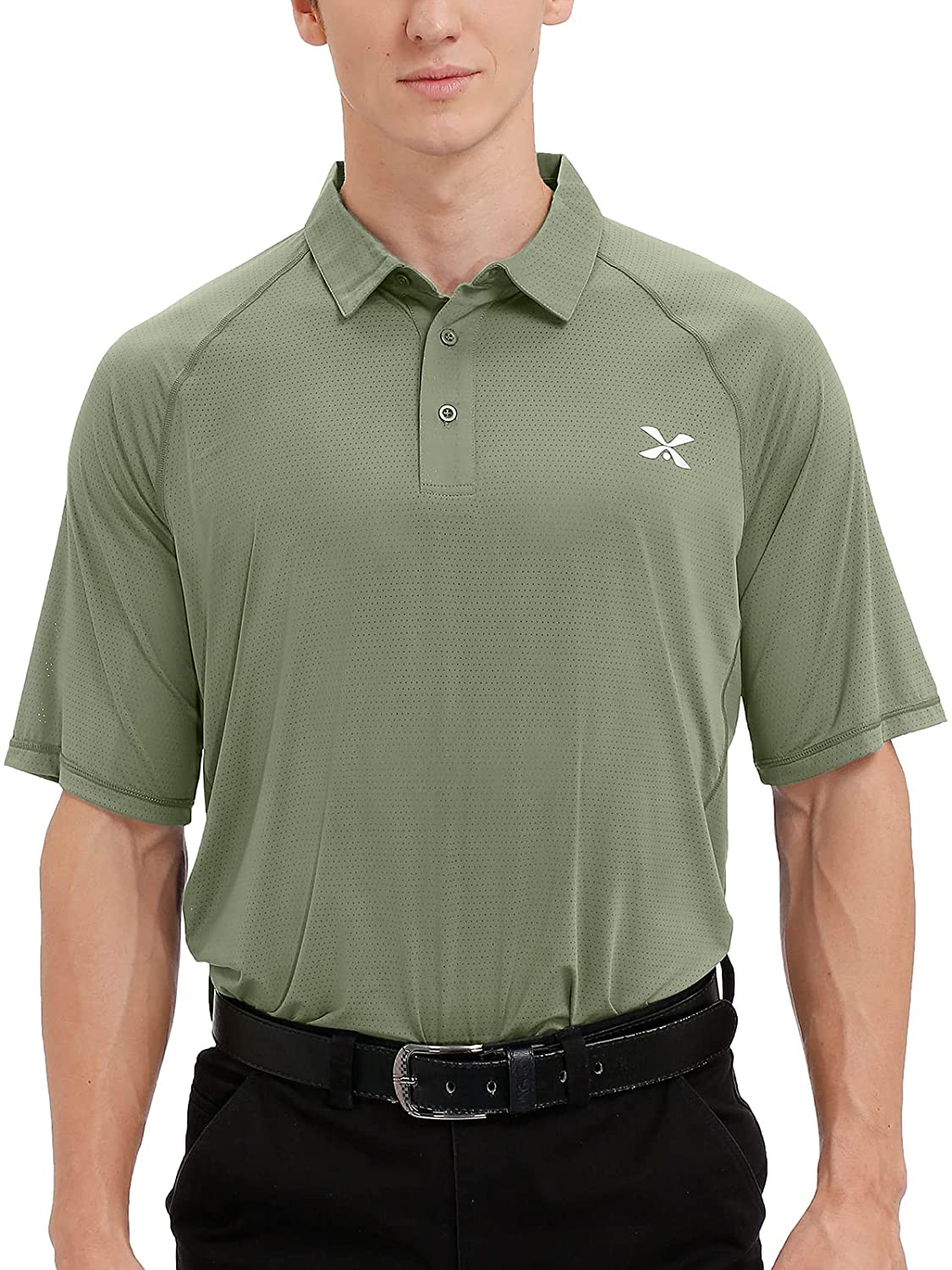 MOHEEN Men's Polo Shirts Moisture Wicking Performance Short Sleeve Solid  Golf Po