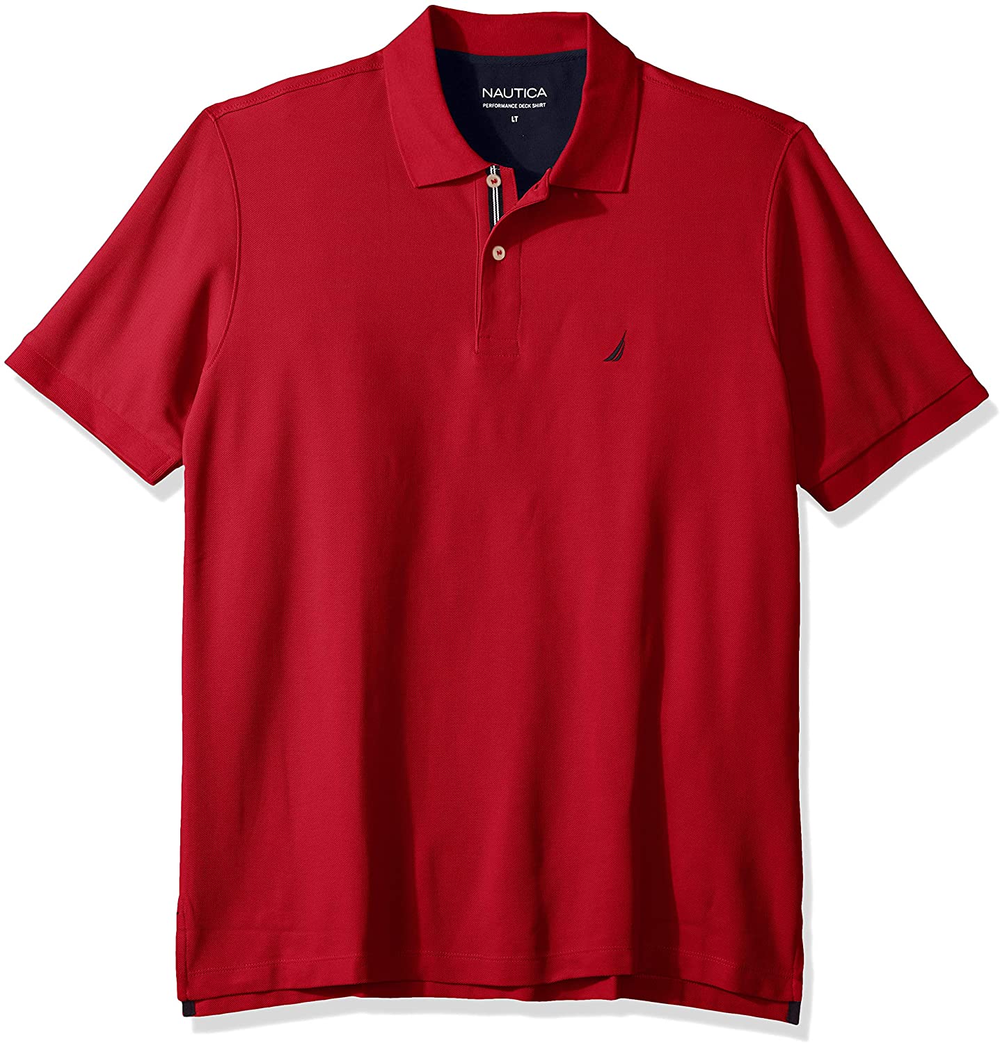 Nautica Men's Big and Tall Classic Fit Short Sleeve Solid Performance Deck  Polo