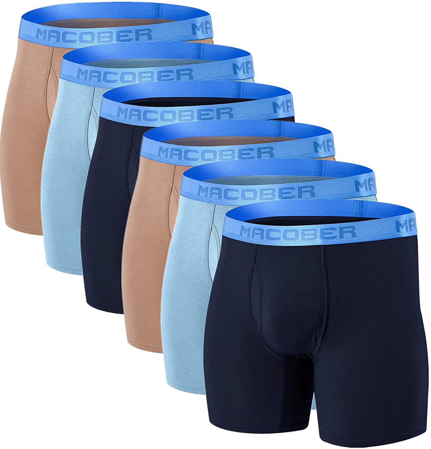 Zonbailon Mens Underwear Boxer Briefs Pack Athletic Breathable Bamboo Big and Tall Cooling Underwear Trunks M L XL XXL 3XL