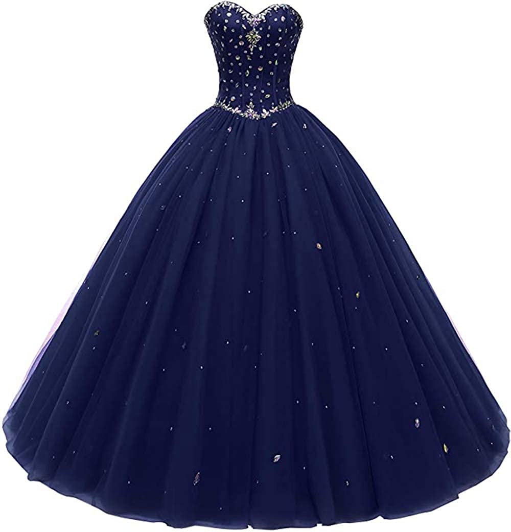 Asulla Women's Prom Dresses Ball Gown Sweetheart Tulle Flowers Quinceanera  Dresses : : Clothing, Shoes & Accessories