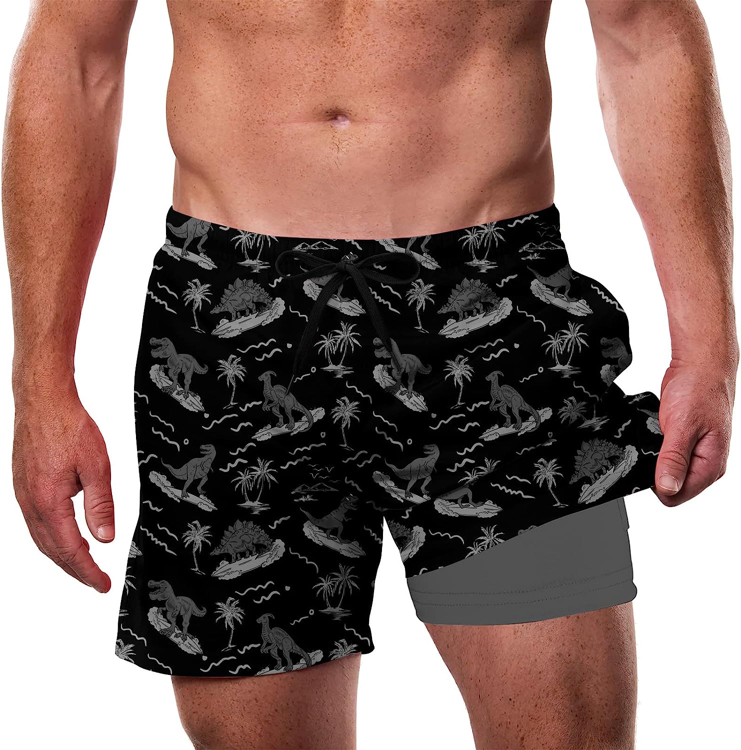 Crocodile Surfing Pattern Men's Breathable Trunks Underwear