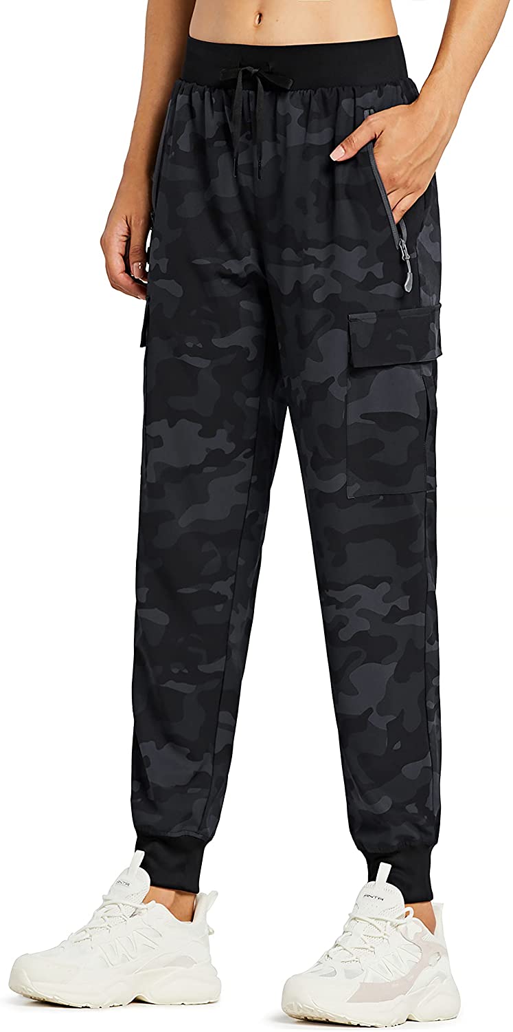 Libin Women's Cargo Hiking Pants Lightweight Quick Dry Capri Pants Athletic Workout Casual Outdoor Zipper Pockets 