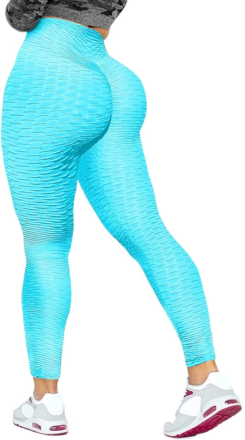 Jenbou Anti Cellulite Workout Leggings for Women Ruched Butt Lifting Yoga  Pants 