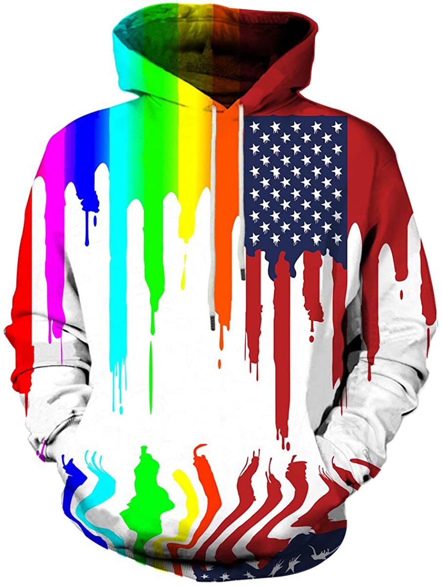 Kayolece Mens Womens Hoodies 3D Unisex Printed Cool Graphic Pullover Hooded Sweatshirts with Big Pockets