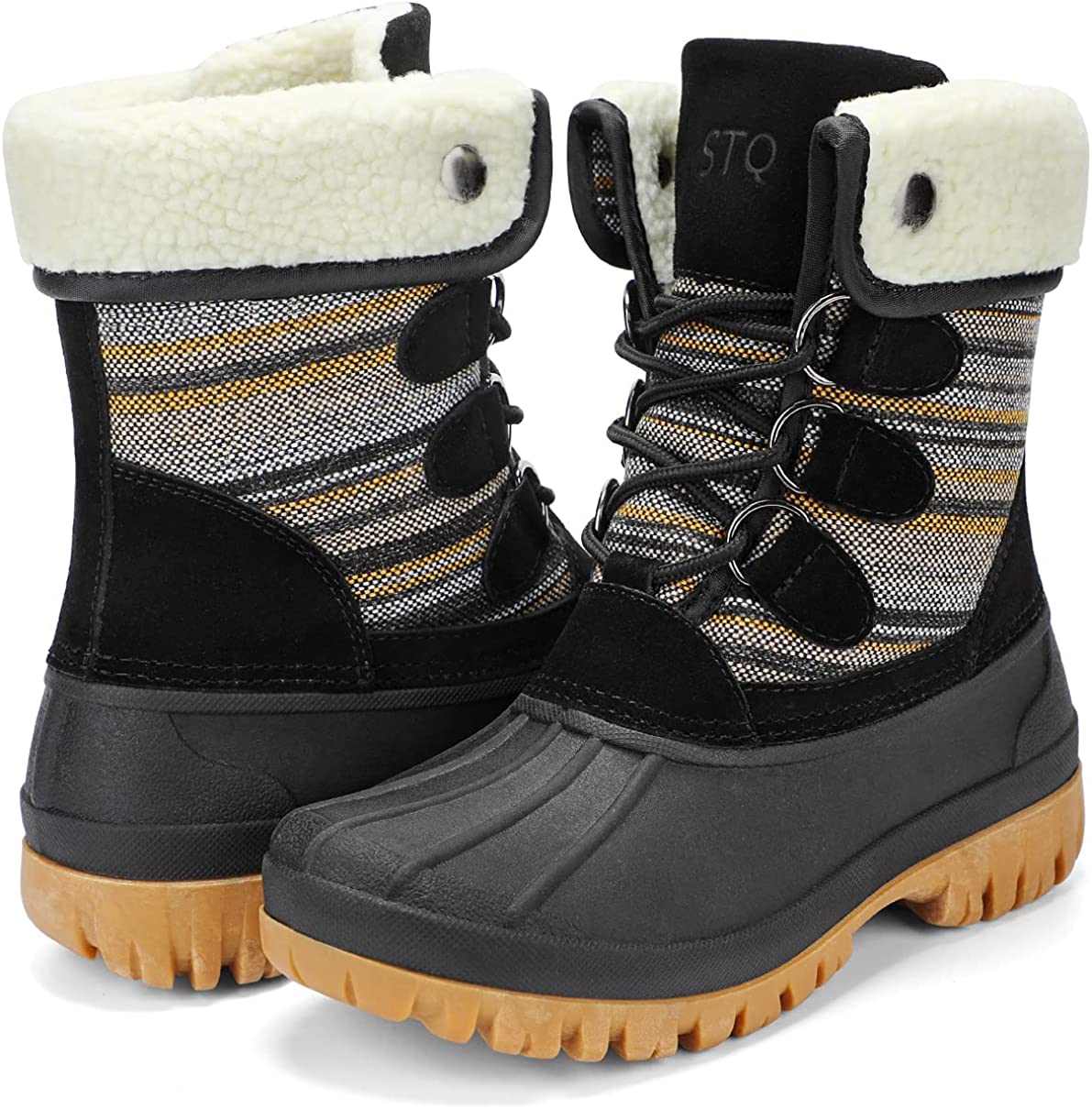 STQ Womens Winter Duck Boots Waterproof Cold Weather Snow Boots