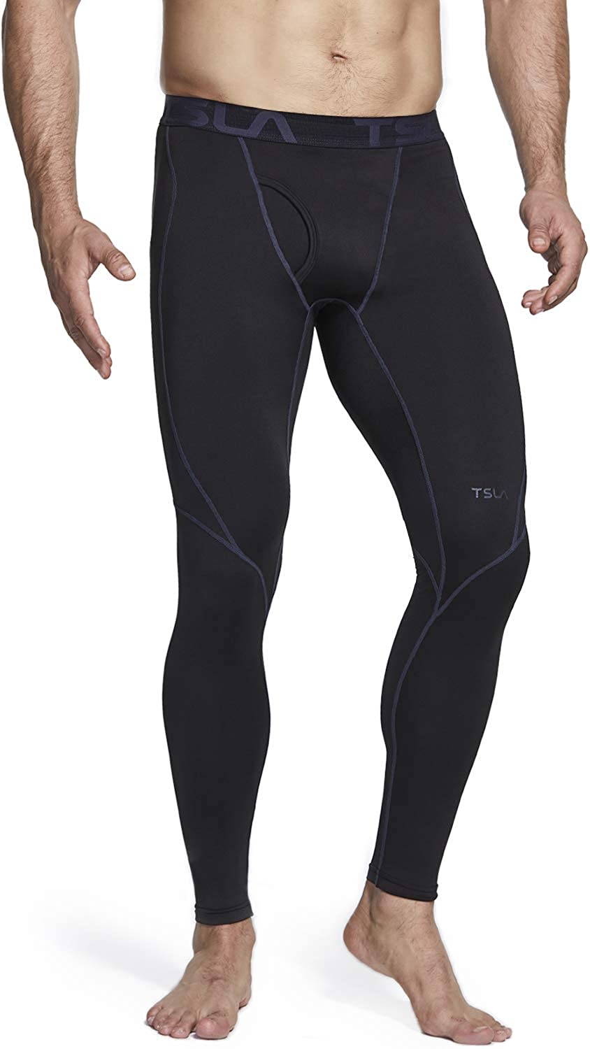 Athletic Sports Leggings & Running Tights Wintergear Base Layer Bottoms TSLA Mens Thermal Compression Pants