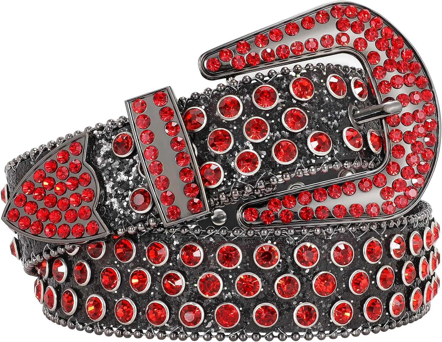 SUOSDEY Rhinestone Belt for Men Women Western Cowboy Cowgirl Bling Studded  Leather Belt for Jeans Pants