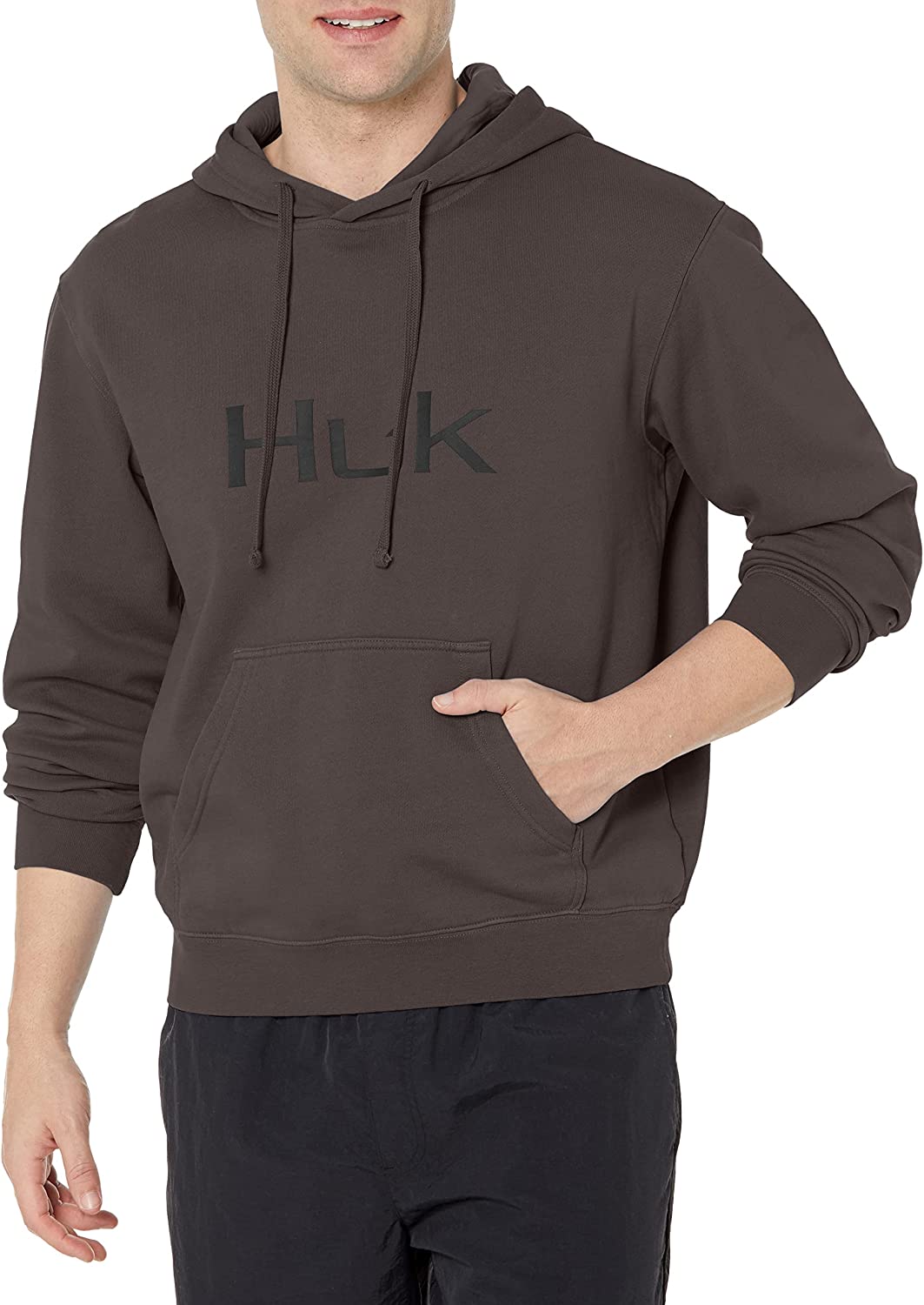Huk Men's Logo Hoodie H1300075 Large, Oyster