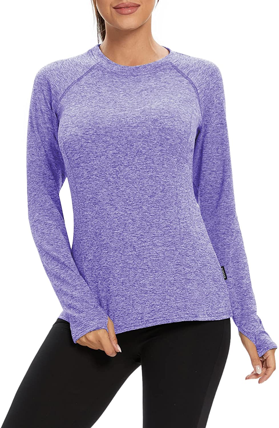 thumbnail 27  - Soneven Women Fleece Thermal Long Sleeve Running Shirt Workout Tops Moisture Wic