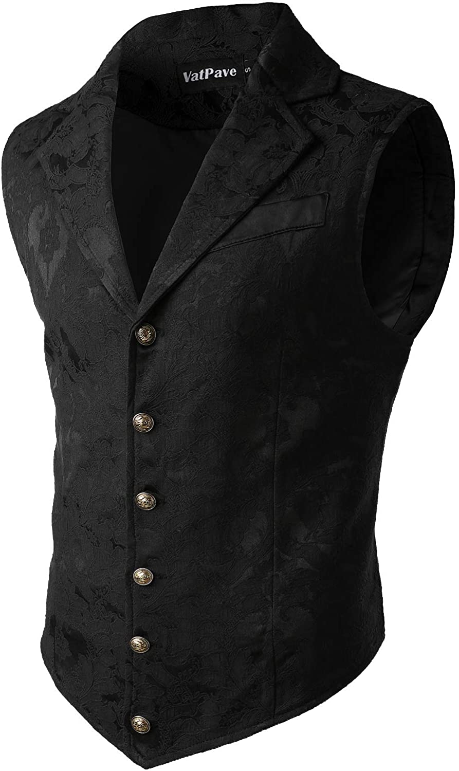 VATPAVE Mens Victorian Suit Vest Steampunk Gothic Waistcoat Size XL