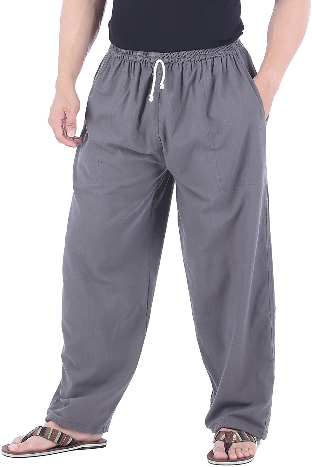 CandyHusky Mens Elastic Waist Casual Lounge Pajama Jogger Yoga Pants Cotton