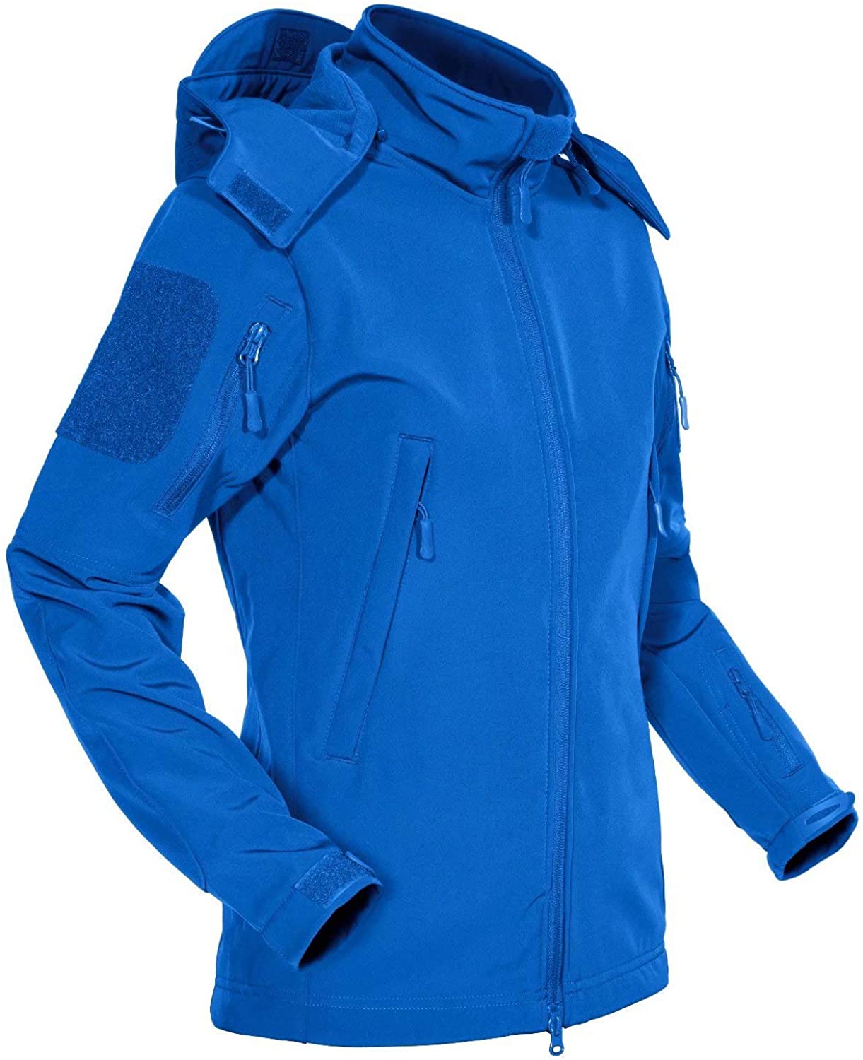 MAGCOMSEN Women's Hooded Winter Snow Ski Rain Jacket 6 Pockets Waterproof Windproof Softshell Fleece Coat