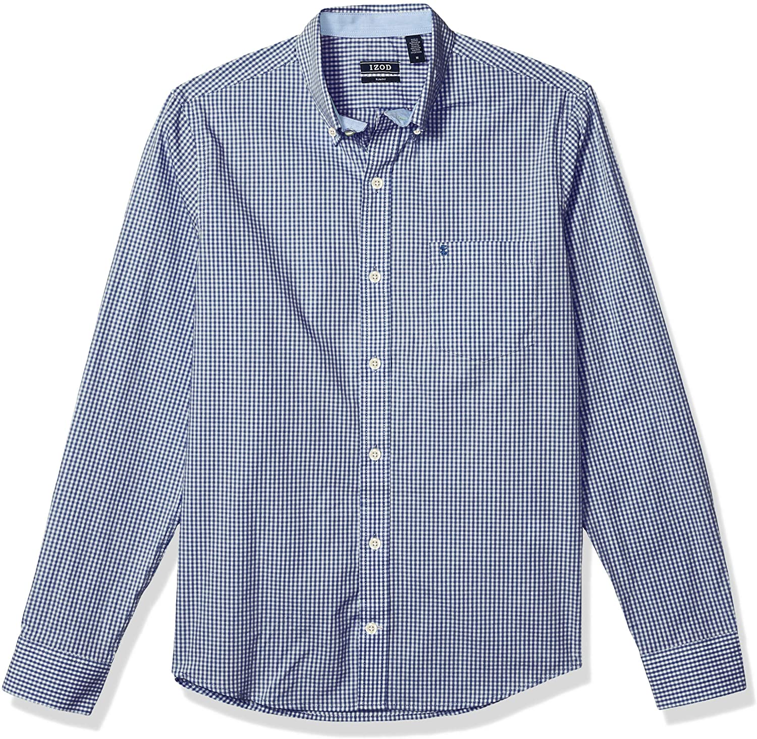 IZOD Mens Big and Tall Button Down Long Sleeve Stretch Performance Gingham Shirt 