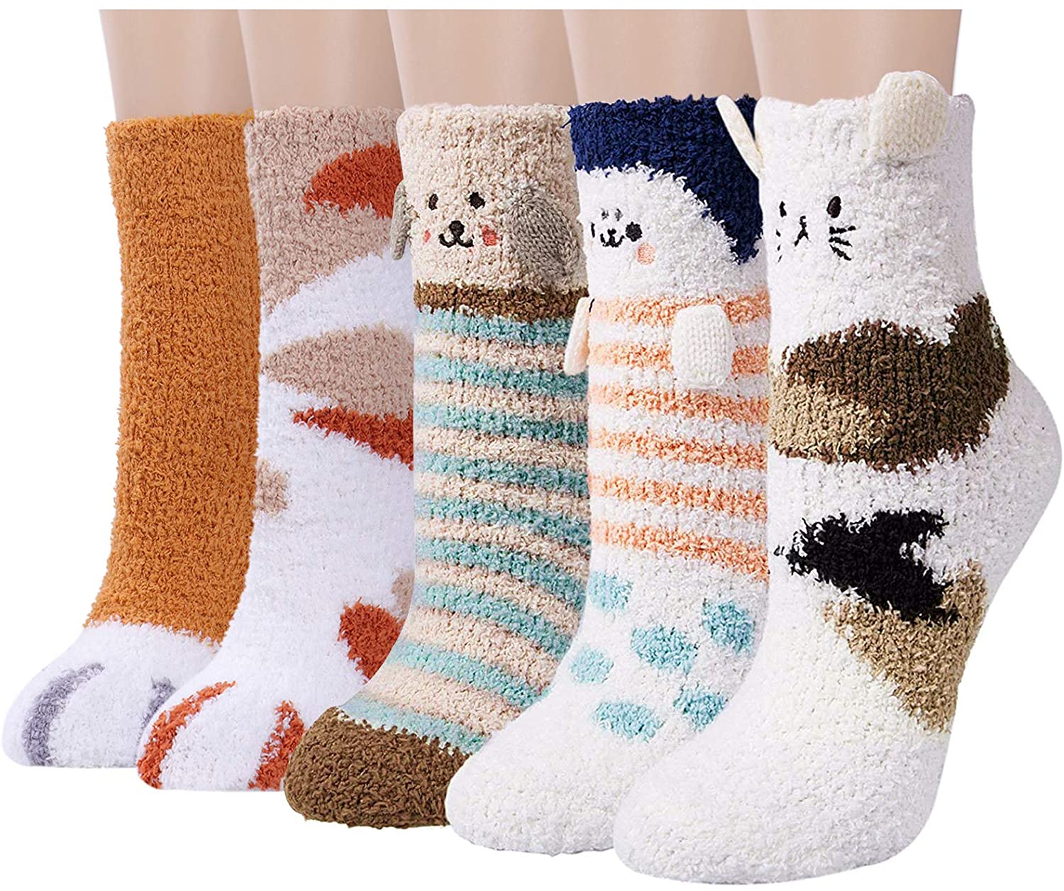 Details about   Plush Slipper Boot Socks Winter Warm Fuzzy  Super Soft Cozy Crew Socks 