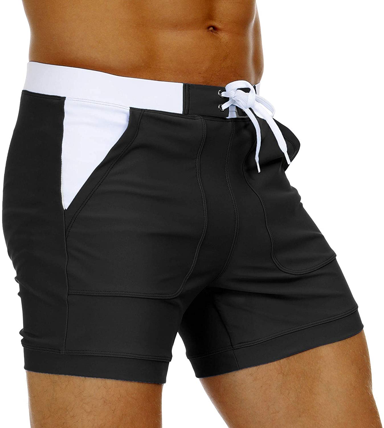 Magnivit Mens Swimwear Swimsuits Solid Basic Long Swim Boxer Trunks Board Short Ebay 