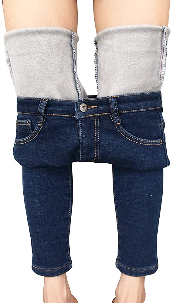 heipeiwa Women's Fleece Lined Winter Jeans Thermal Stretch Warm Flannel Skinny  Denim Pants at  Women's Jeans store