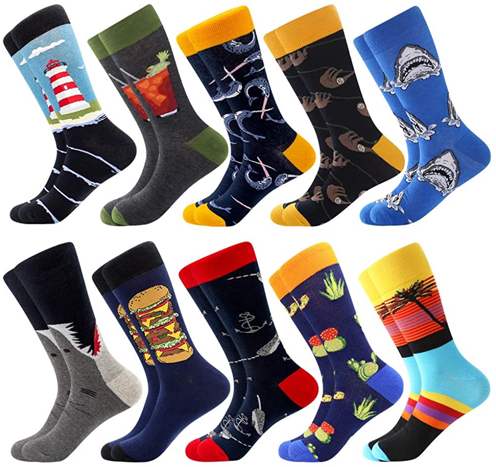 BONANGEL Men's Fun Dress Socks-Colorful Funny Novelty Crew Socks Pack,Crazy  Socks Gifts for Men (12pairs-Pattern4) - Yahoo Shopping