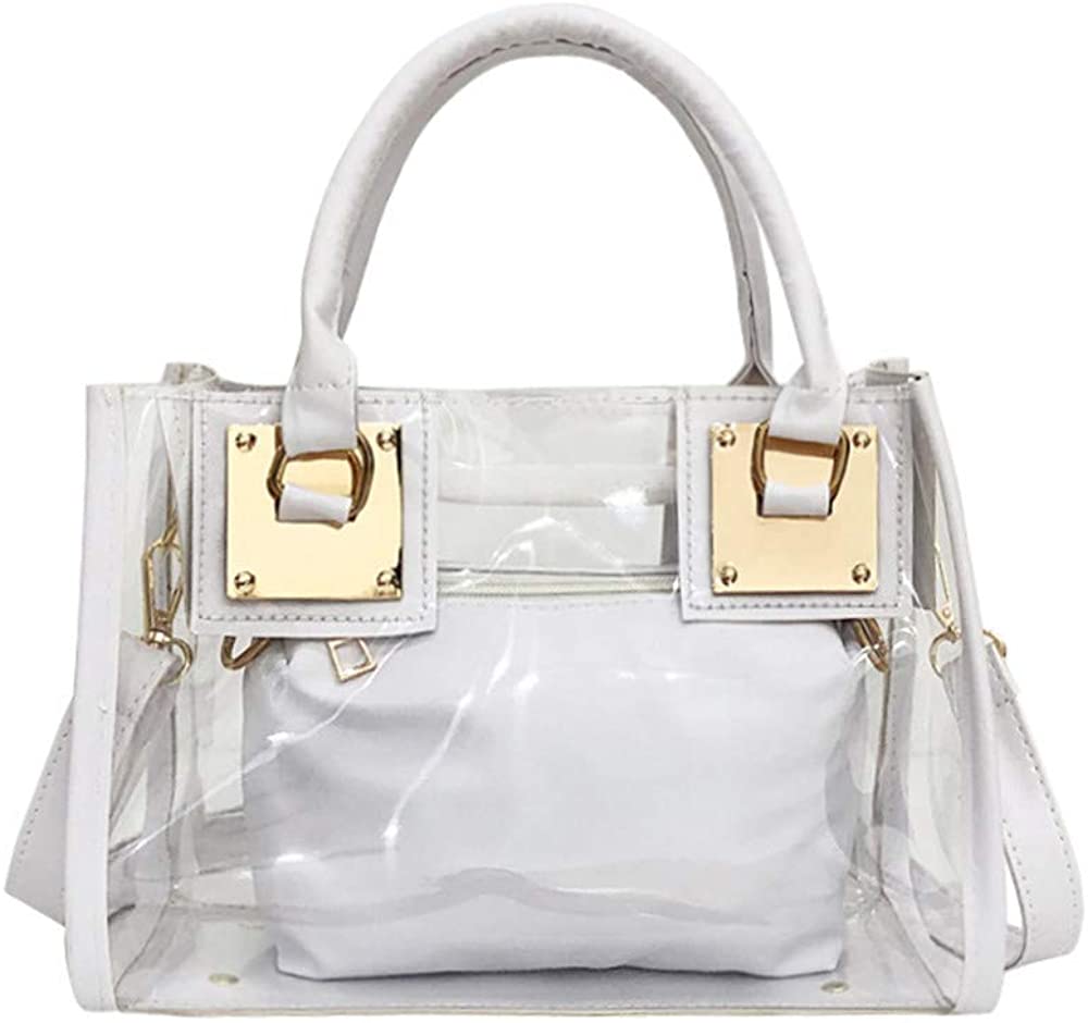 AlwaySky Women Transparent Shoulder Crossbody Bag, 2 in 1 Designer Fashion  Handbag Purse