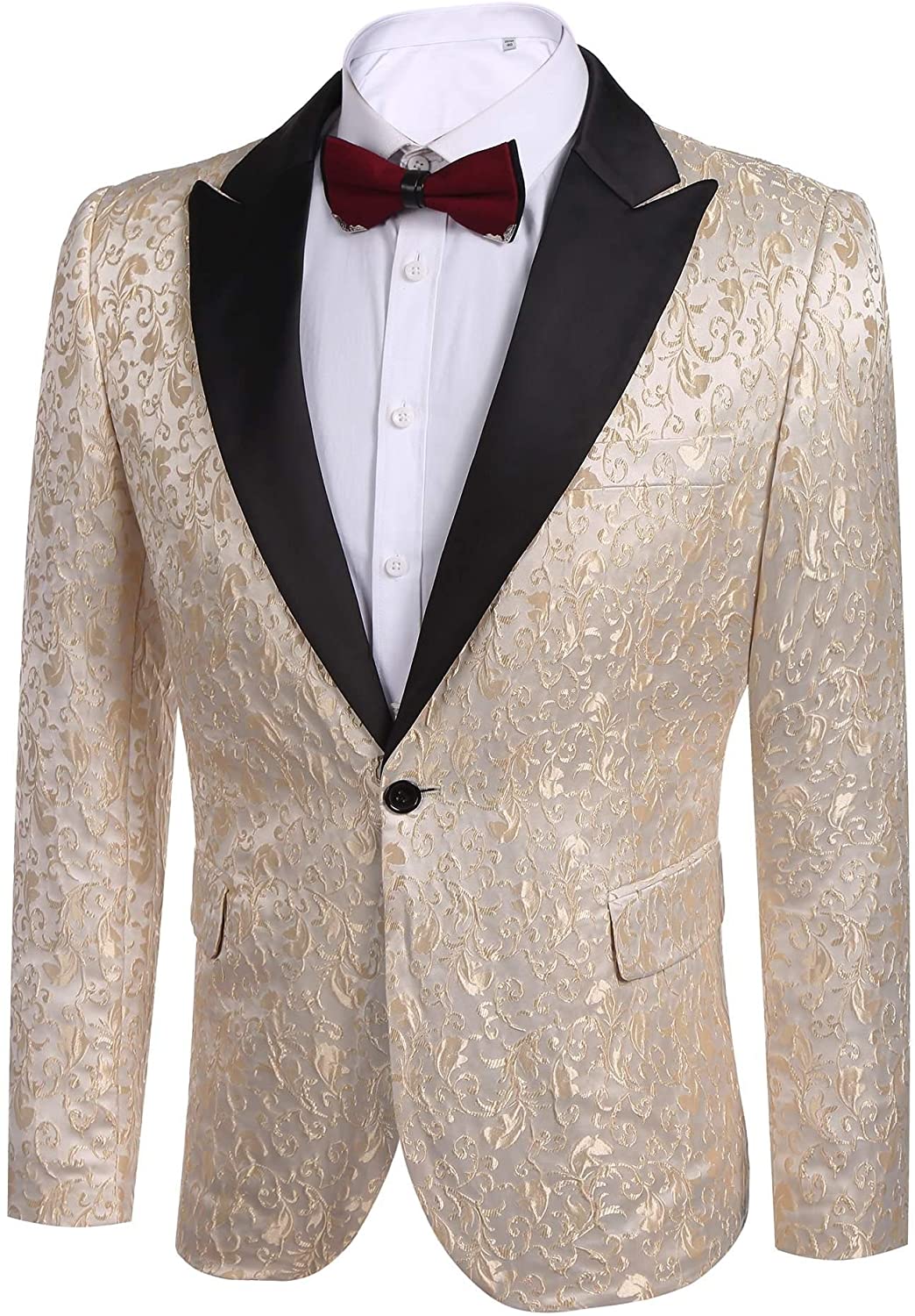 COOFANDY Men's Floral Party Dress Suit Stylish Dinner Jacket Wedding ...