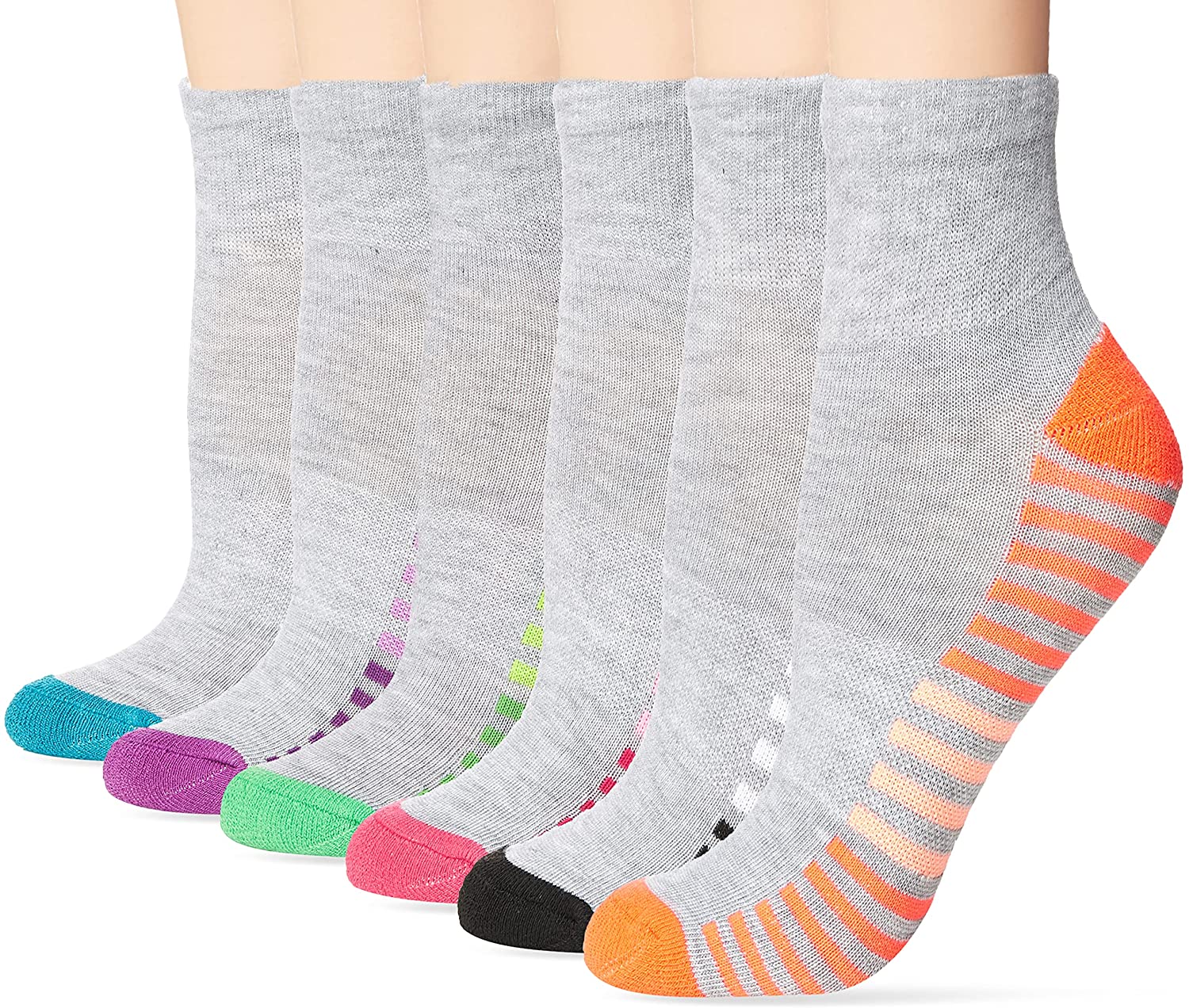 Hanes womens Women's 6-pair Lightweight Breathable Ventilation Ankle Socks,  Black/Grey, 5-9 : : Clothing, Shoes & Accessories