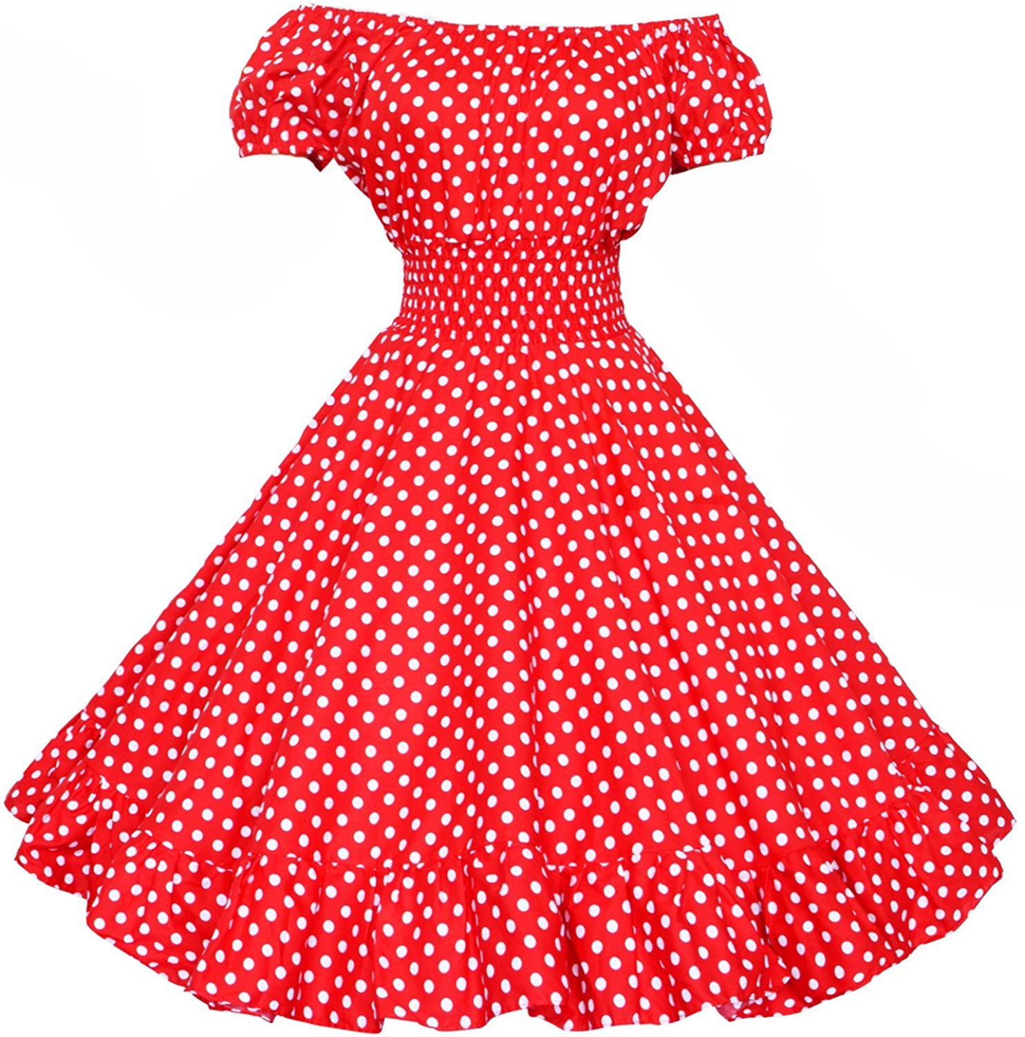 Maggie Tang 50s 60s Vintage V-Neck Swing Rockabilly Pinup Ball Gown Party Dress