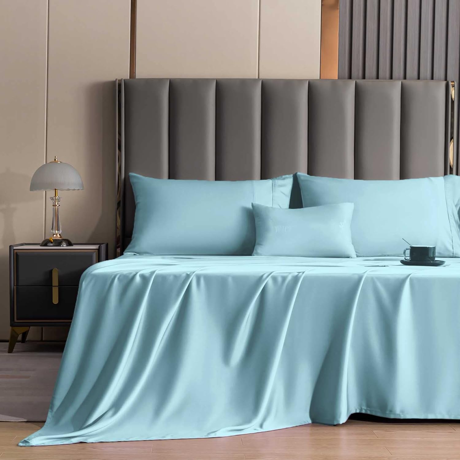 100% Bamboo Viscose Bed Sheet Set, Cooling Deep Pocket Bed Sheets-ultra Soft  & Breathable 4 Piece Set, emerald Green 