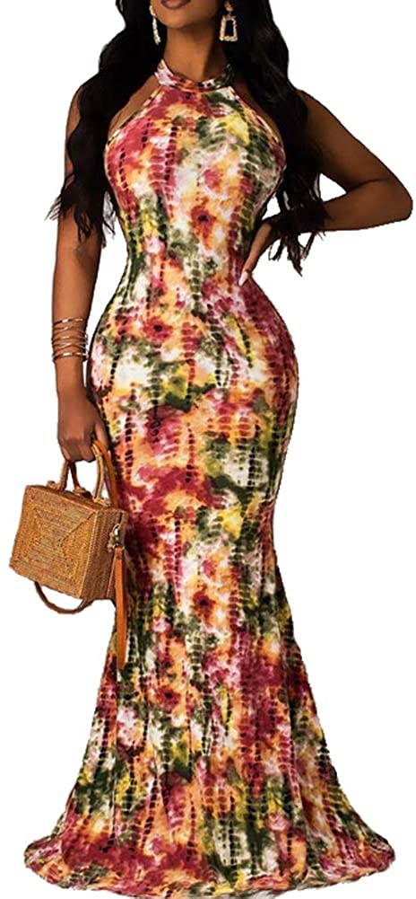 Womens Mermaid Long Maxi Dress - Off The Shoulder Triple Color Block Bodycon  Dre | eBay