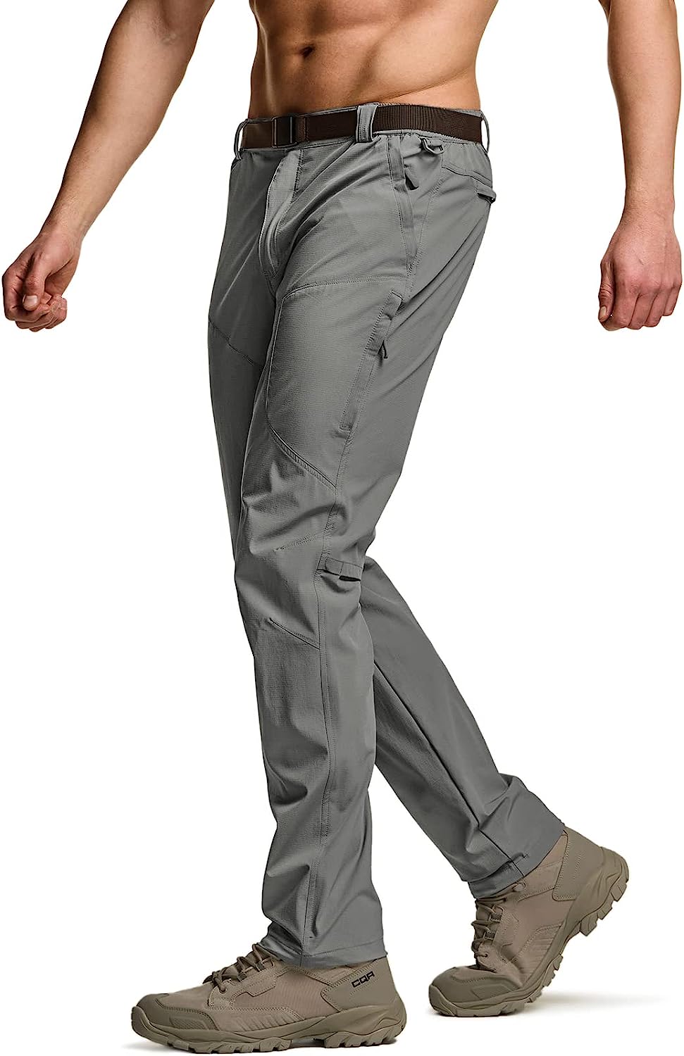 CQR Men's Cool Dry Tactical Pants, Water Resistant Outdoor Pants,  Lightweight St