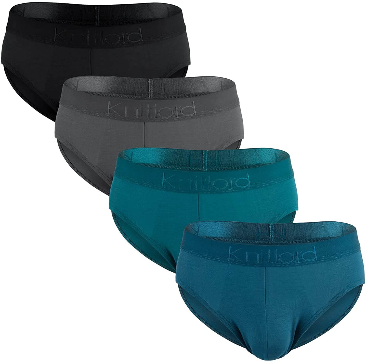 KNITLORD Men's Bamboo Underwear Soft Lightweight Mid/Low Rise Briefs 3 or 4  Pack