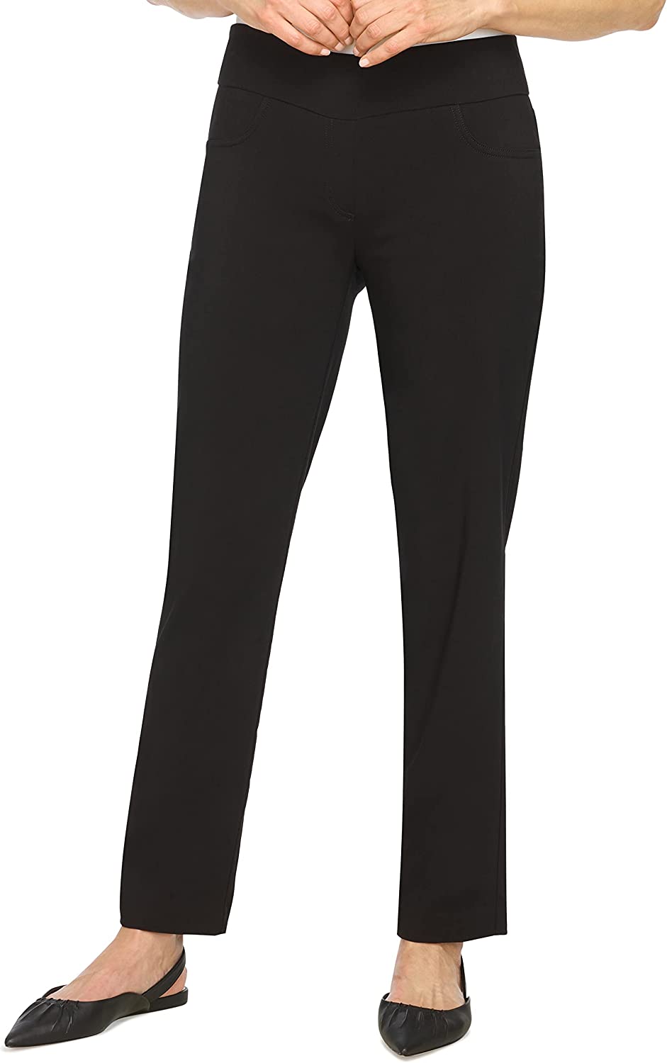 Ruby Rd. Women's Pull-On Solar Millennium Super Stretch Pant, Black, 6 :  : Clothing, Shoes & Accessories