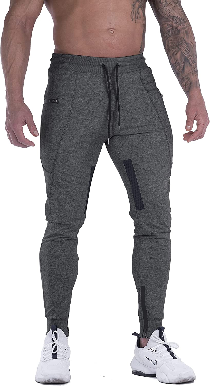 FIRSTGYM Mens Joggers Sweatpants Slim Fit Workout Training Thigh Mesh Gym  Jogger