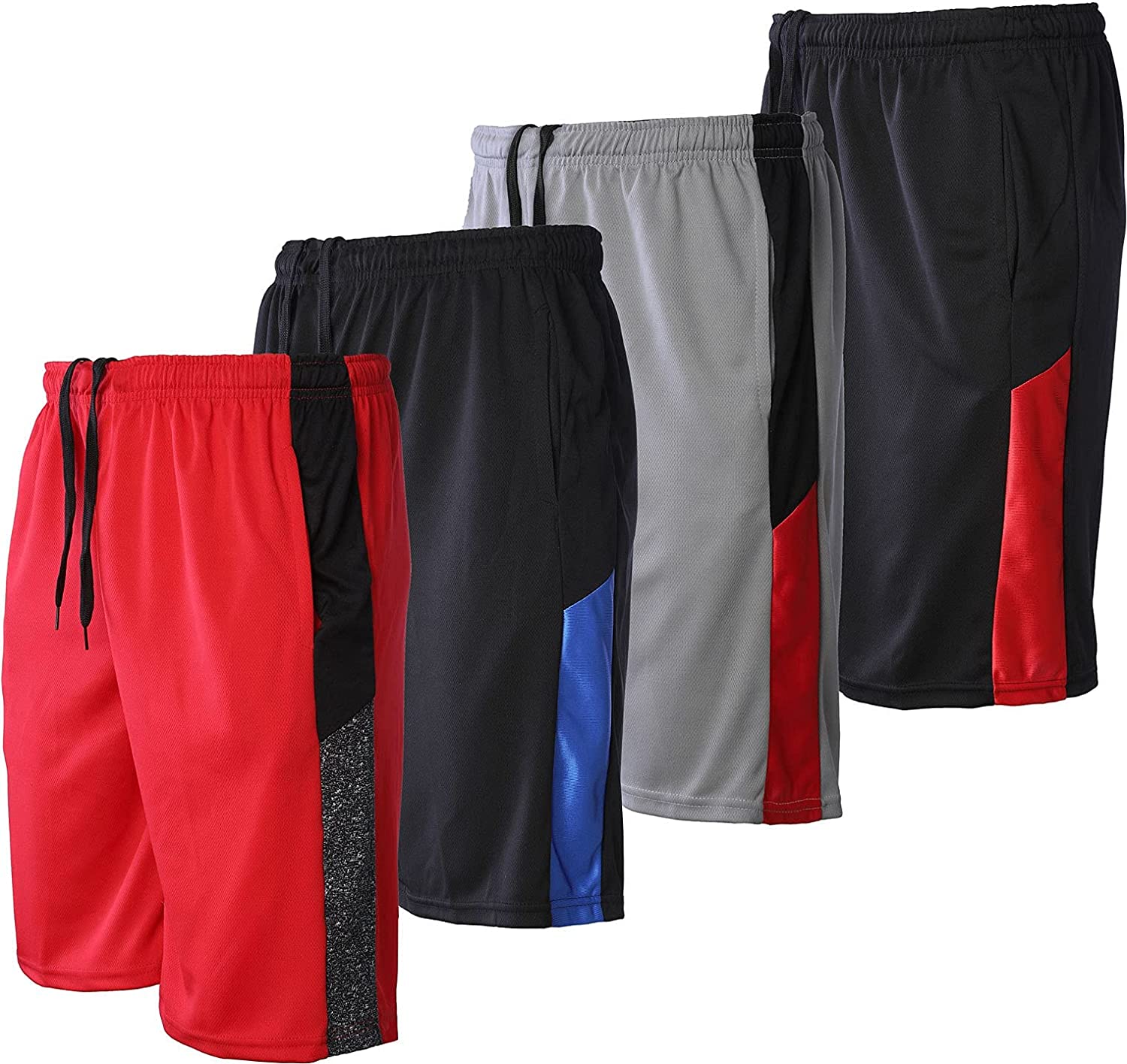 Active Club Men's Athletic Gym Shorts with Pockets Quick Dry Running Workout Training Basketball Shorts 