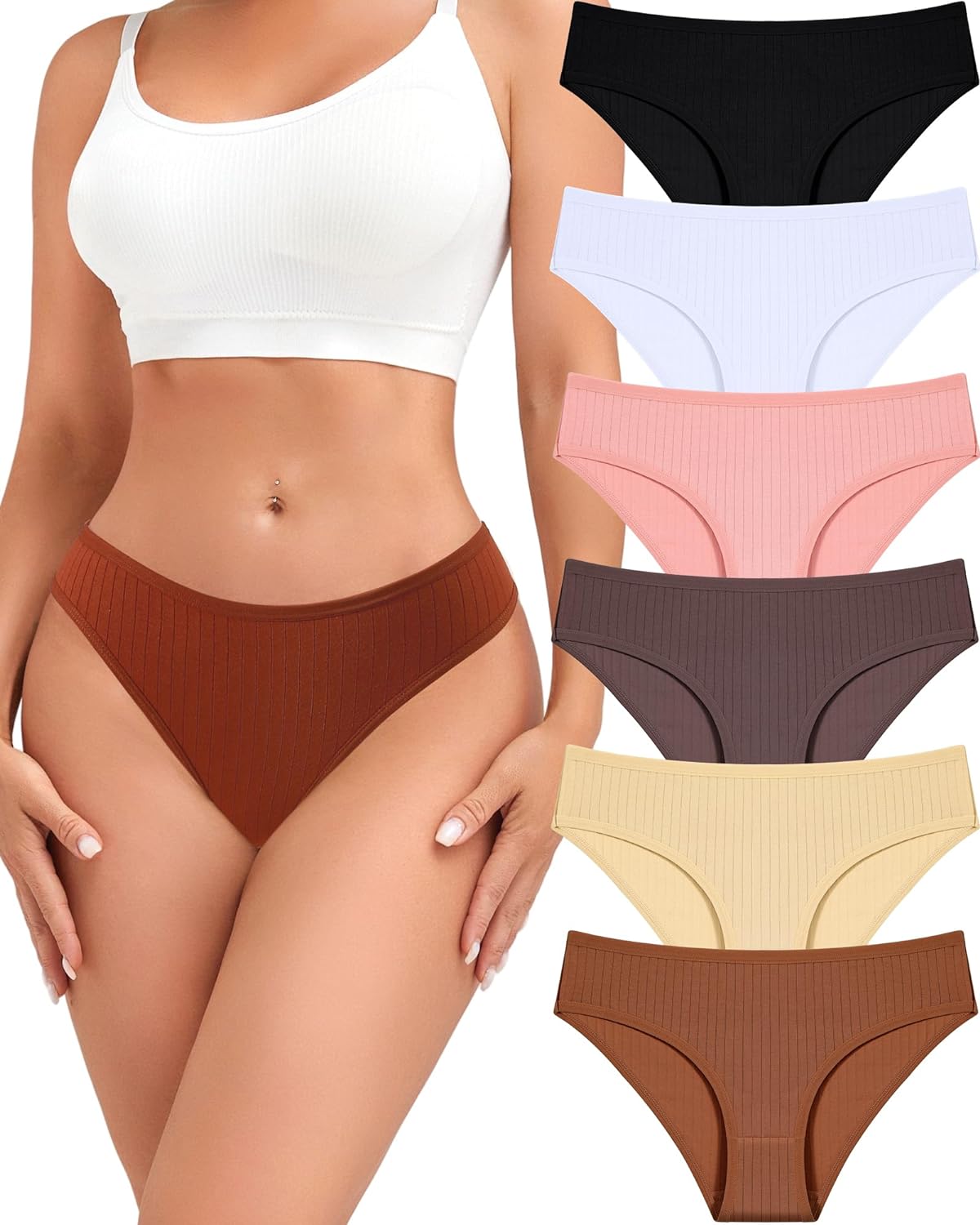 FINETOO 9 Pack Cotton Underwear for Women Sexy Low Cambodia