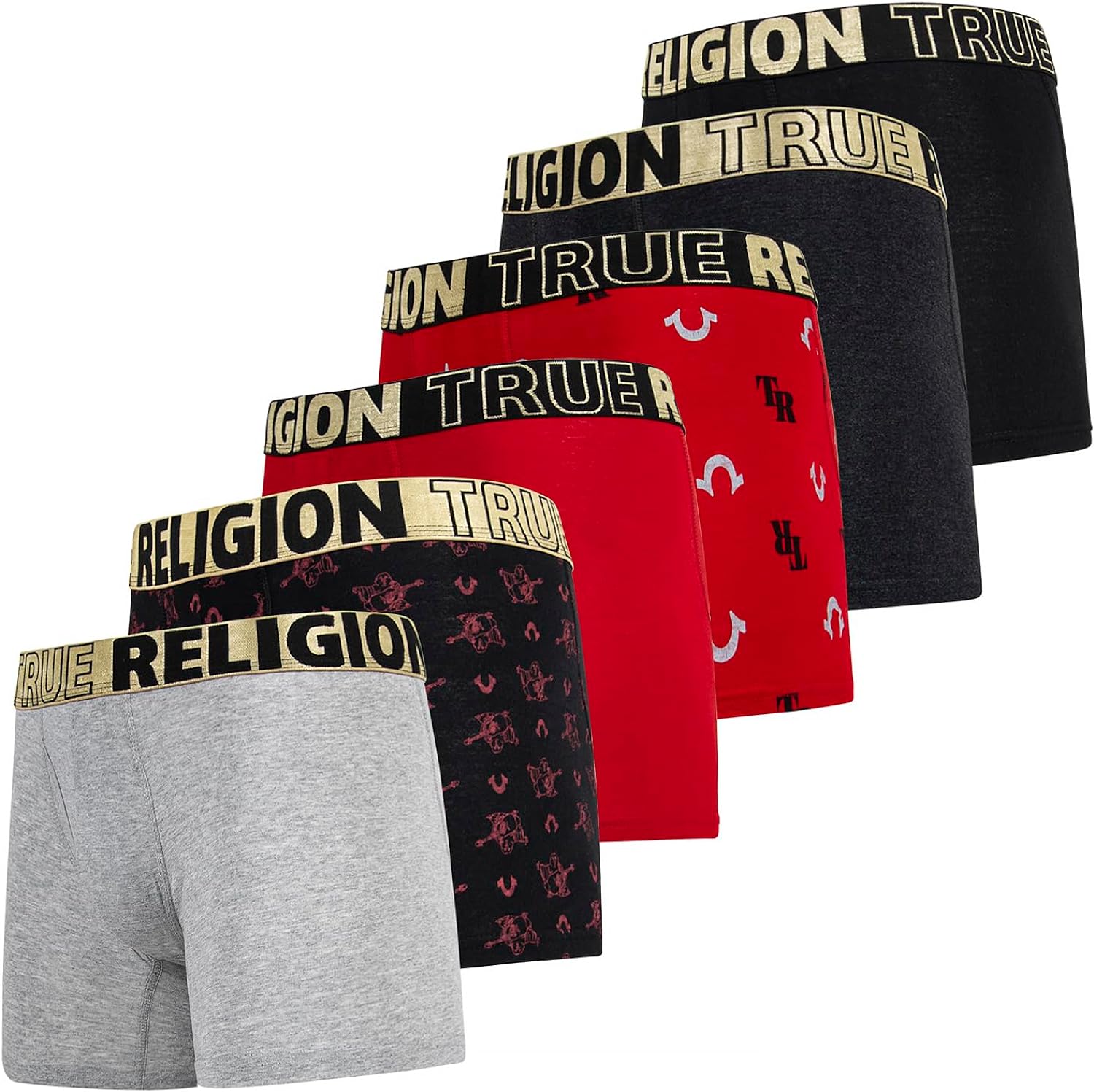 True Religion Stretch Mens Boxer Briefs, Mens Underwear Pack of 4