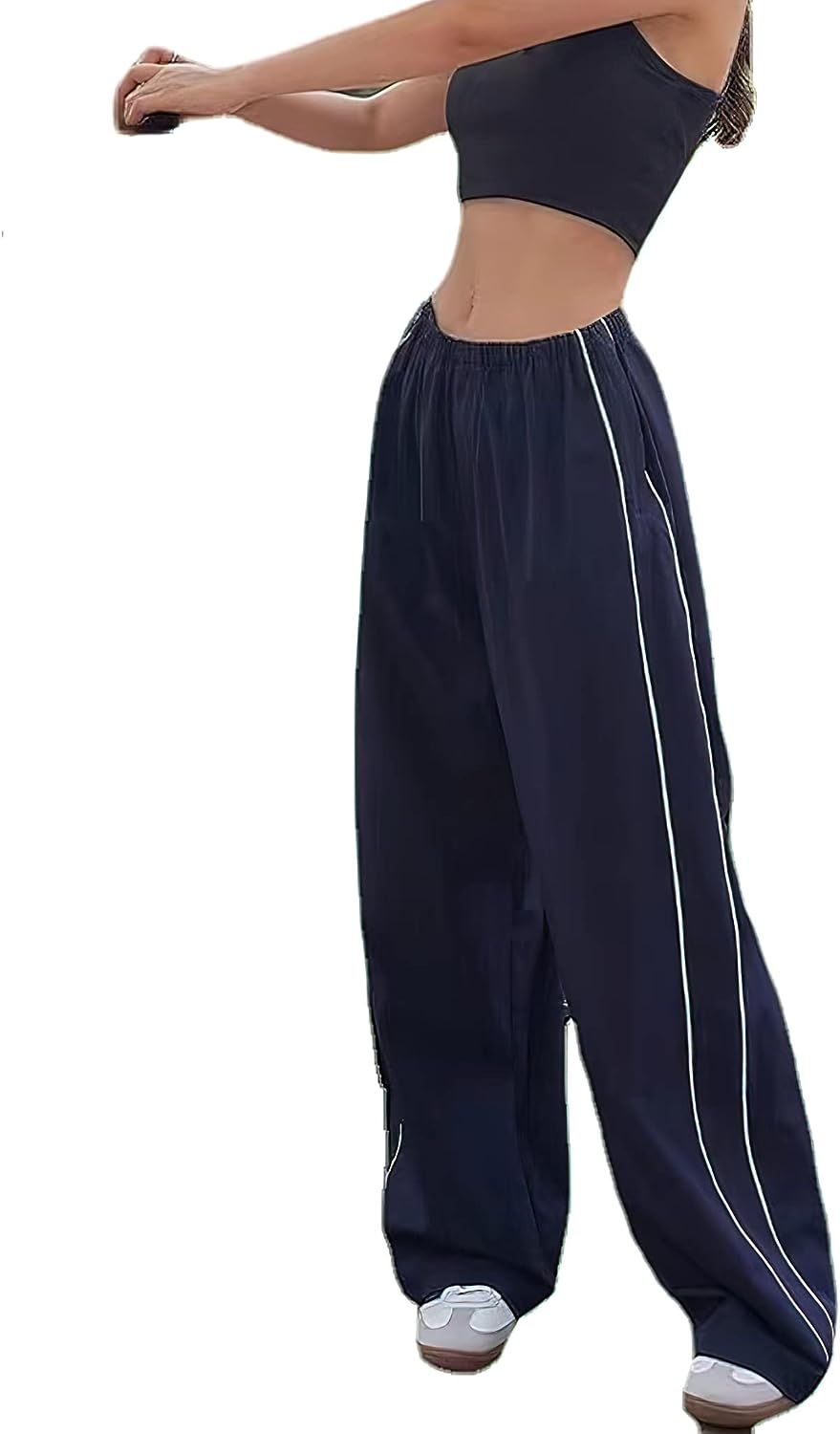 Buy MVSE Women's Real Tummy Control Pants Navy Mélange Polyester +