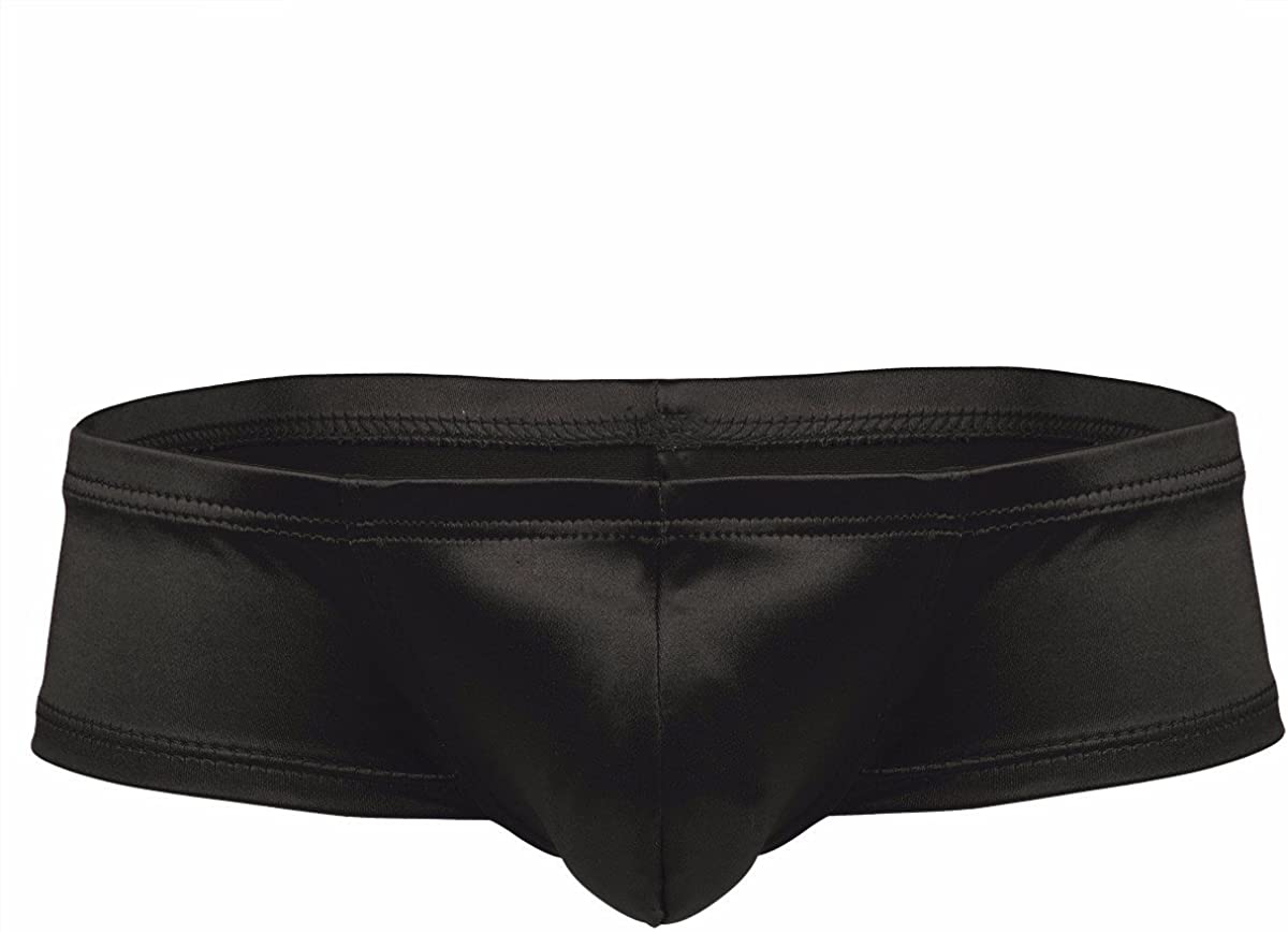 FEESHOW Men's Shiny Low Rise Bikini Briefs Bulge Pouch Cheeky