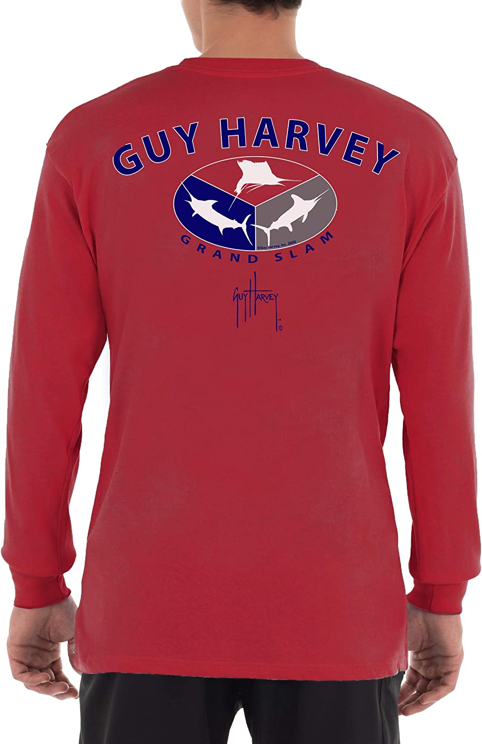 Guy Harvey Men's Billfish Collection Long Sleeve Pocket T-Shirt