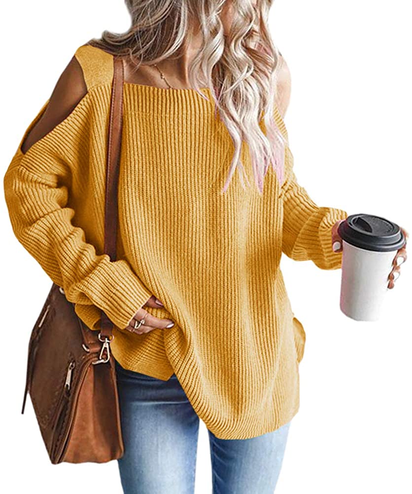 Oversized cold hot sale shoulder sweater