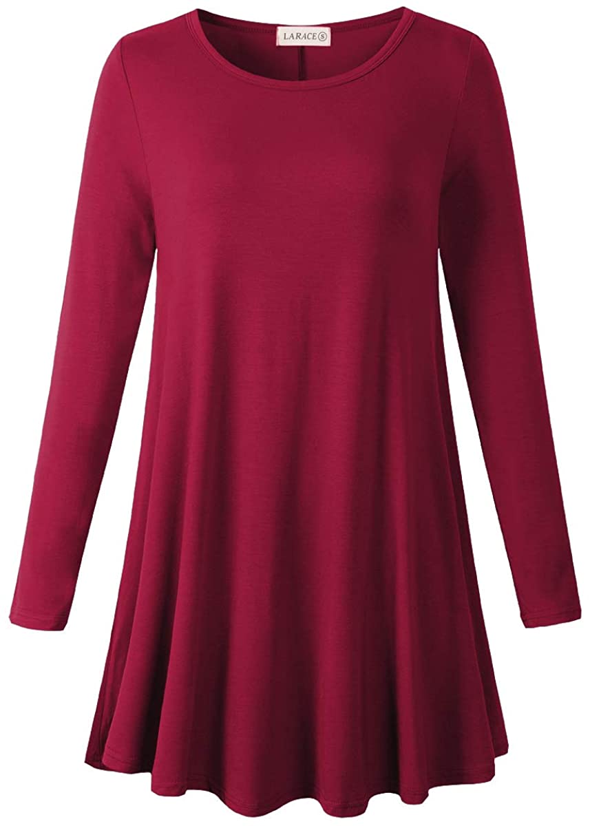 LARACE Plus Size Tunic Tops for Women Long Sleeve Swing Shirt Loose Fi