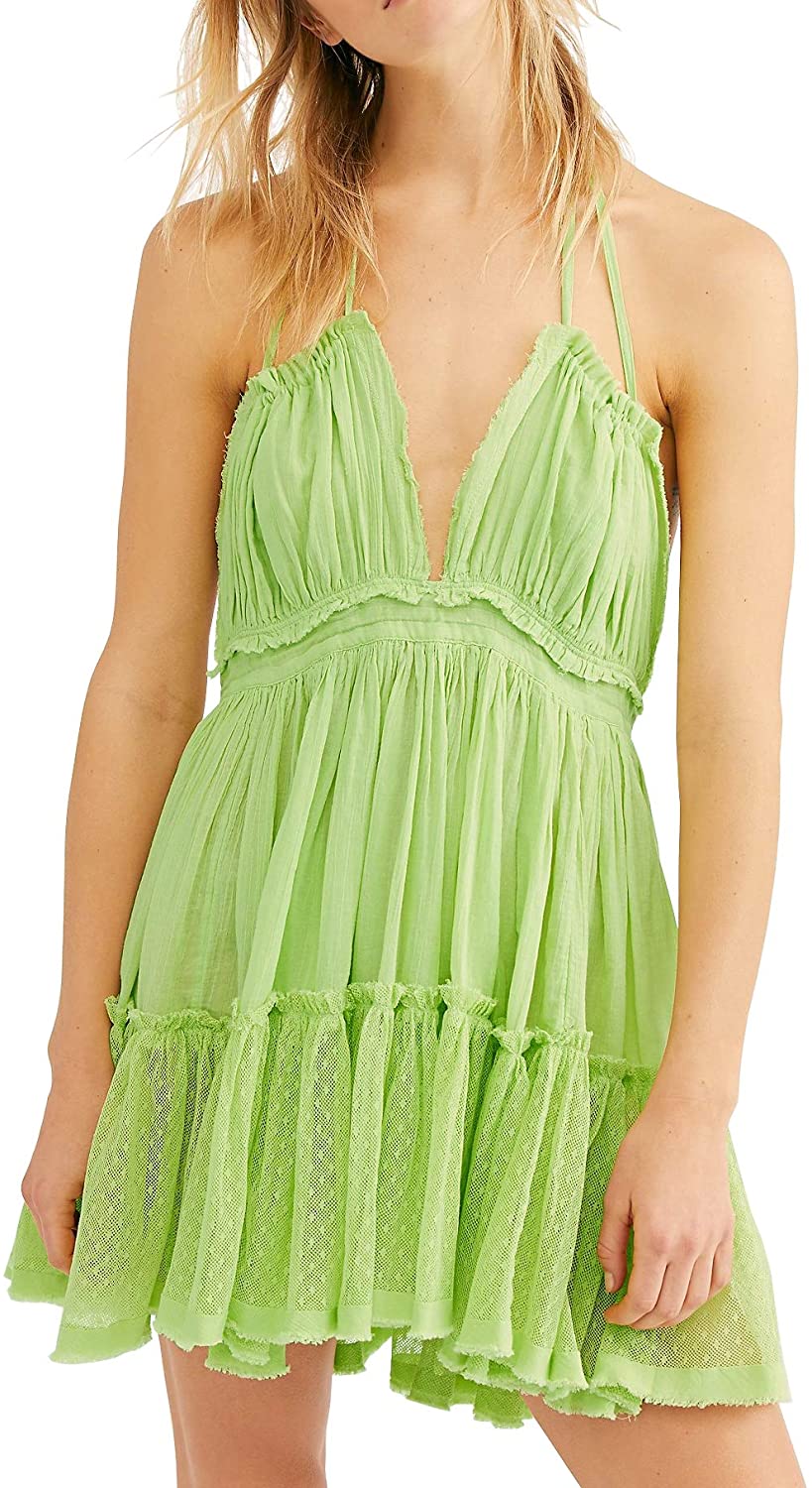 R.Vivimos Womens Summer Halter Deep V Neck Sexy Patchwork Mini Short Dresses  | eBay
