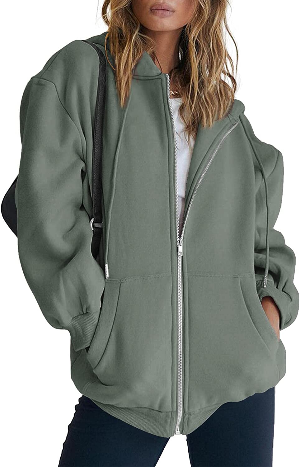 EFAN Womens Oversized Half Zip Pullover Long Sleeve Sweatshirt Quarter Zip  Trendy Hoodie Ouffits Teen Girls Fall Y2K Clothes