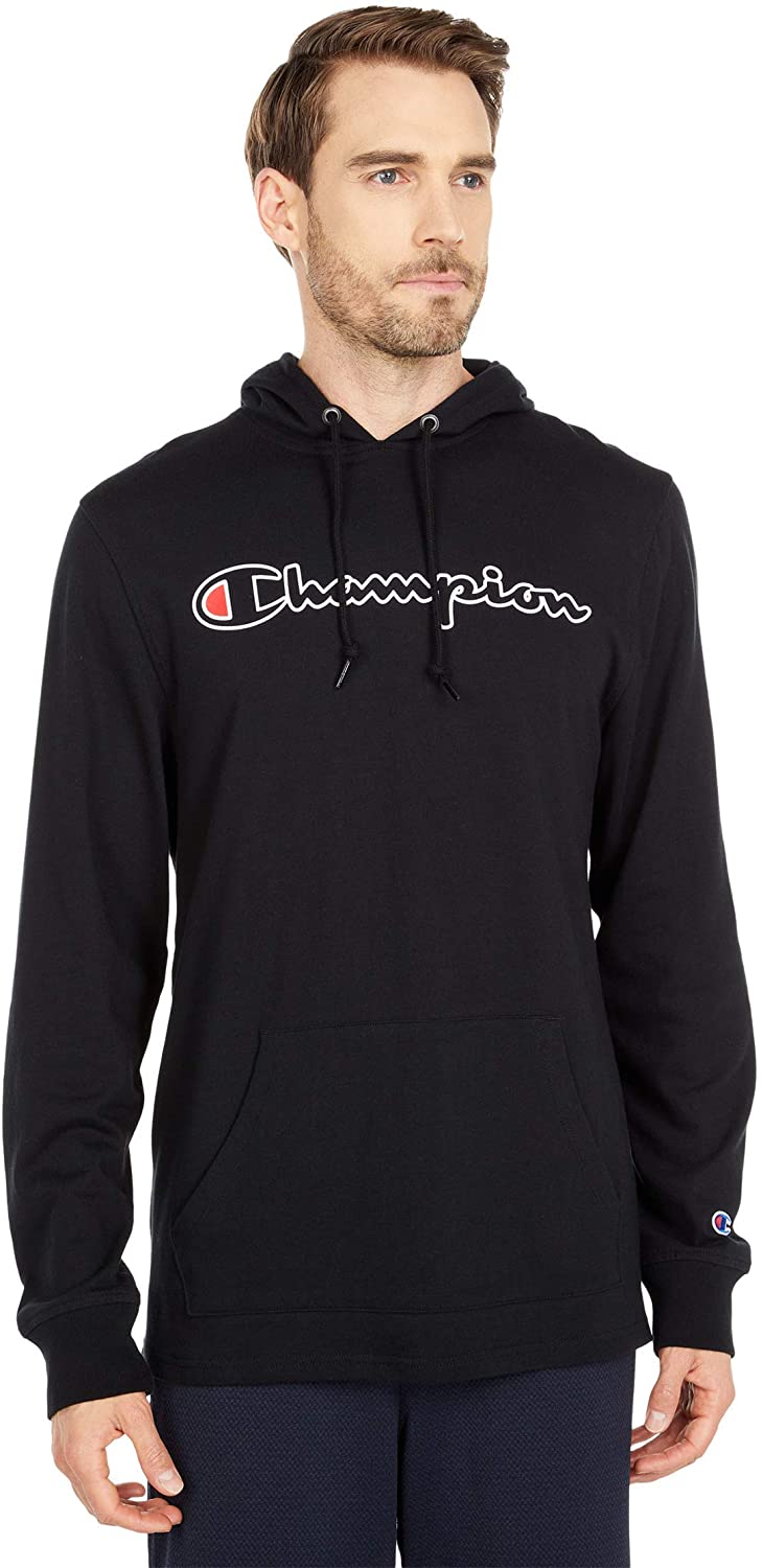 Champion script sleeve sales hoodie