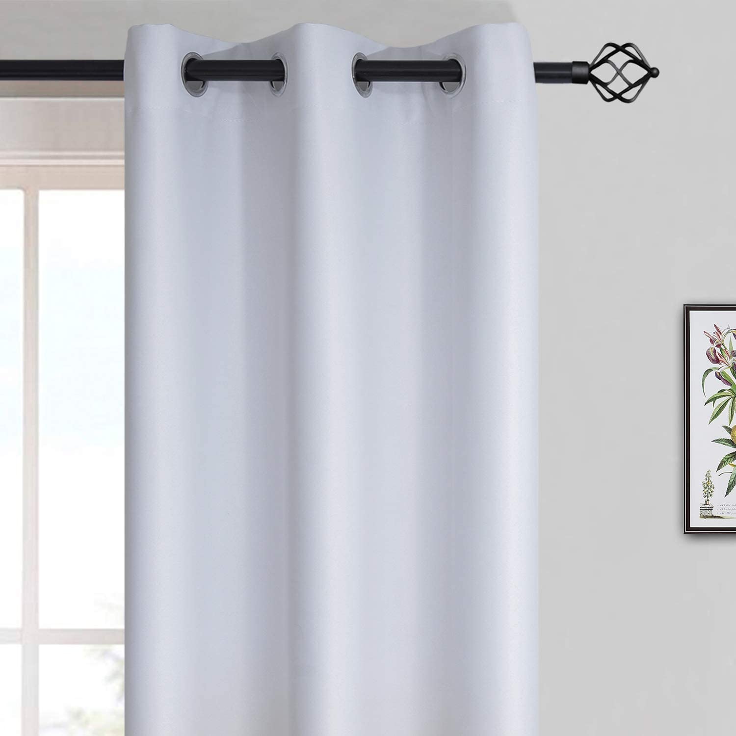 Yakamok Room Darkening White and Black Gradient Blackout Curtains