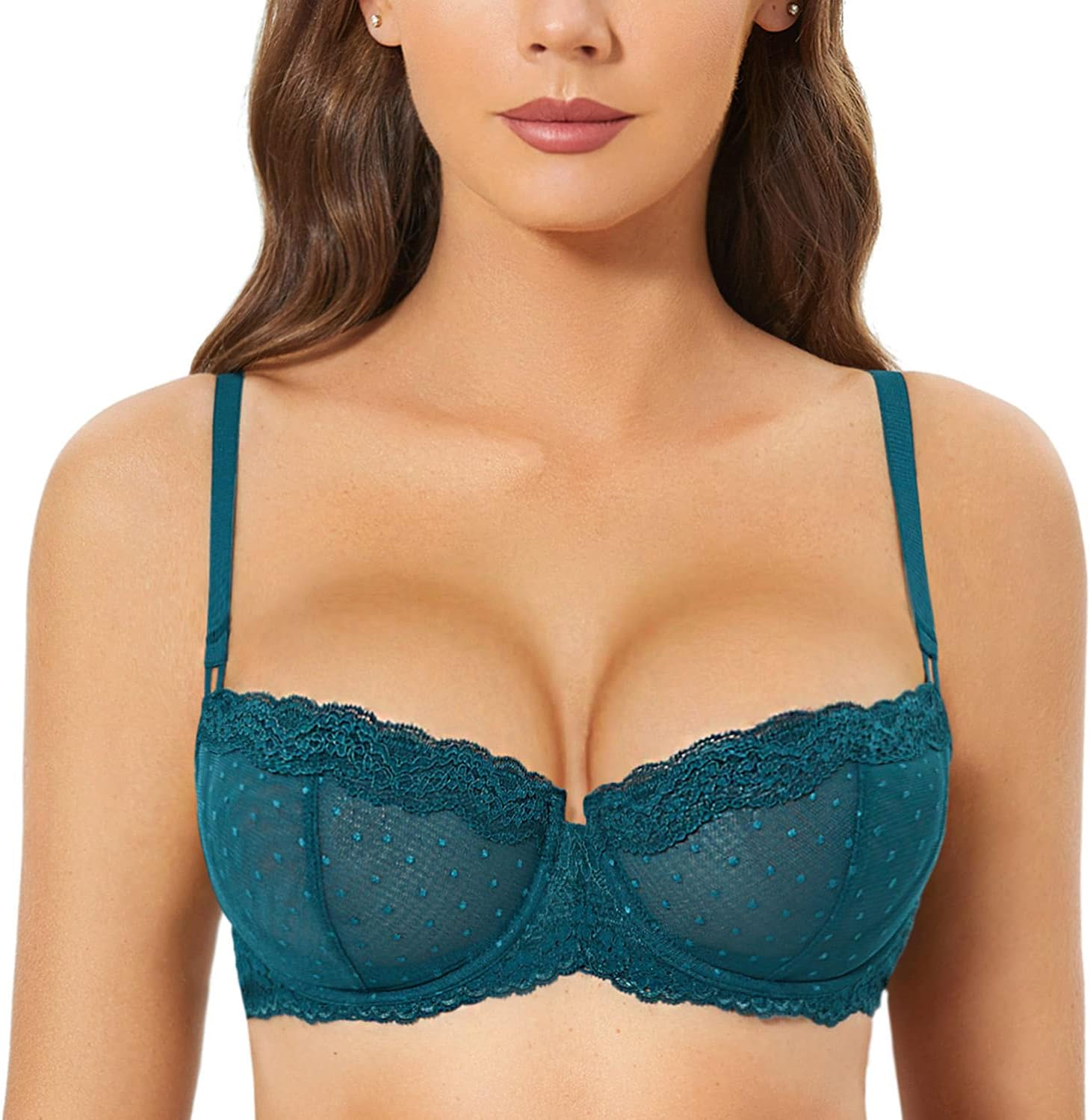 Victoria's Secret Spruce Green Lace Unlined Balcony Bra