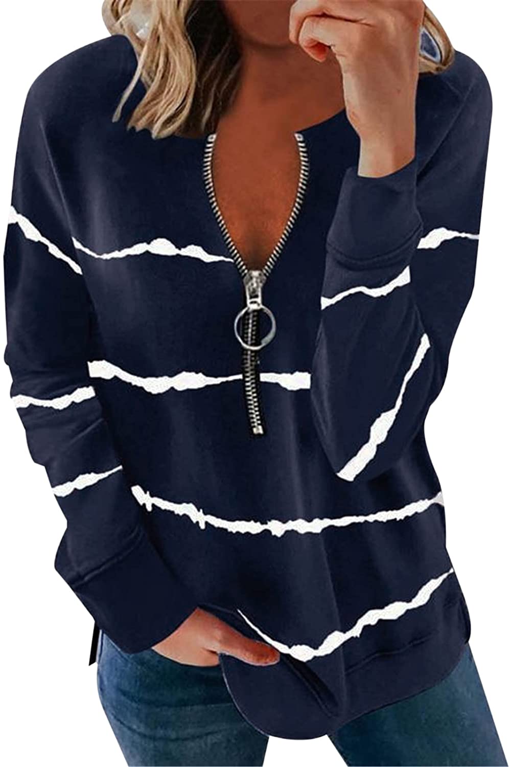 POPNINGKS Womens Long Sleeve Sweatshirt Fashion Planet Printed Hoodie Ladies Causal Pullover Tops Blouse 