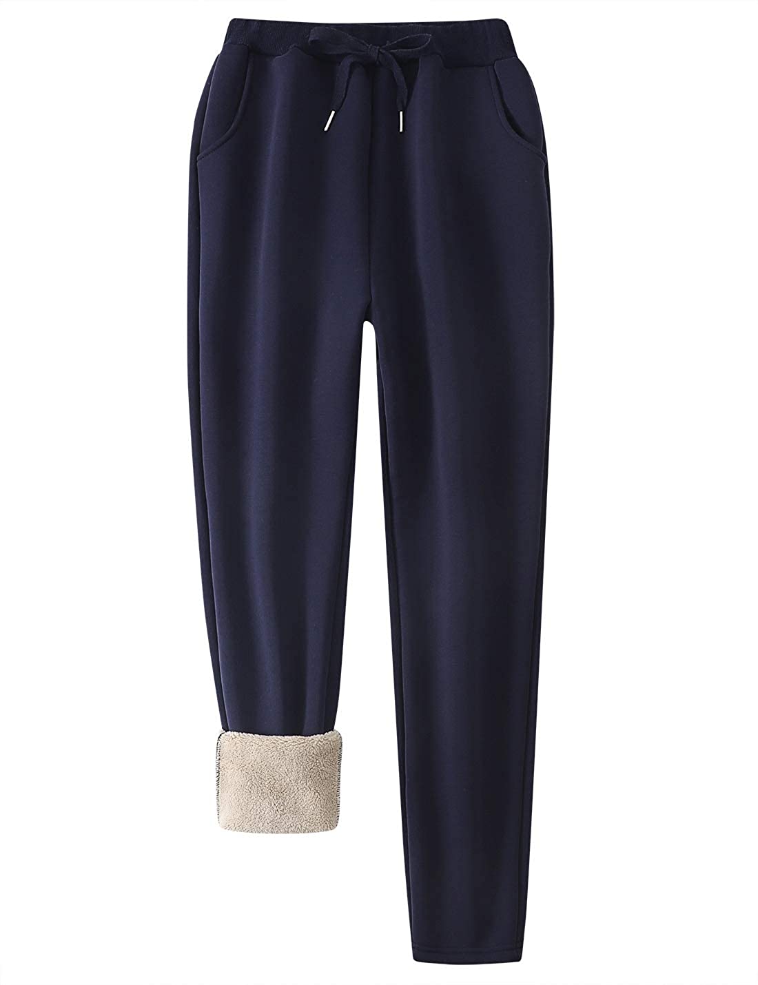  Flygo Womens Sherpa Lined Athletic Sweatpants