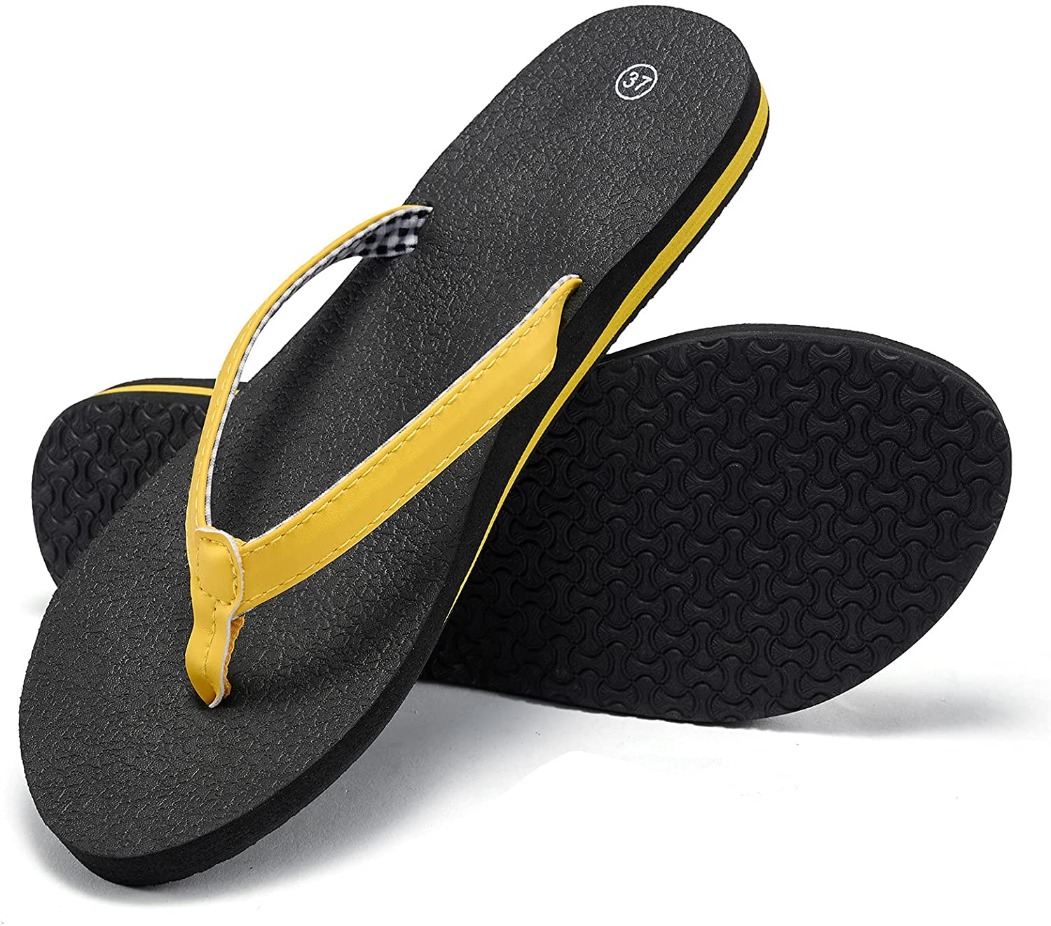 Akk Womens Flip Flops Sandals Yoga Foam Thong Sandals with Comfort Orthotic Arch Support Non Slip Soft Slides for Beach Summer Indoor Outdoor 