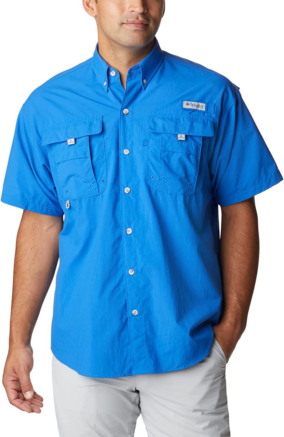 Columbia Men's Bahama II Short Sleeve Shirt - Vivid Blue